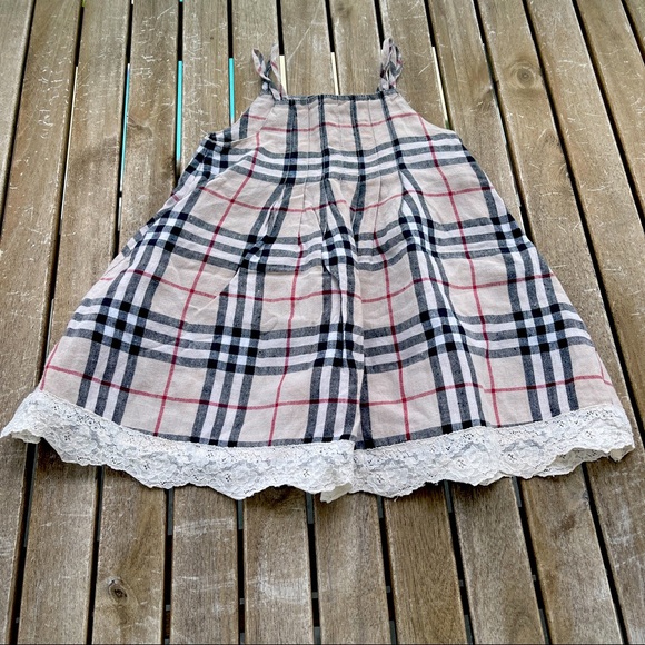 Burberry Other - Dress linen Burberry 12/18 months strapless beige